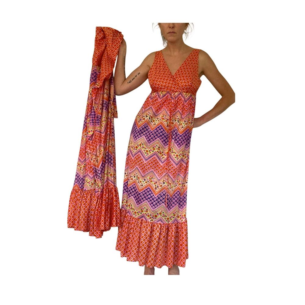 Boho Lounge Dress with Wrap Duster